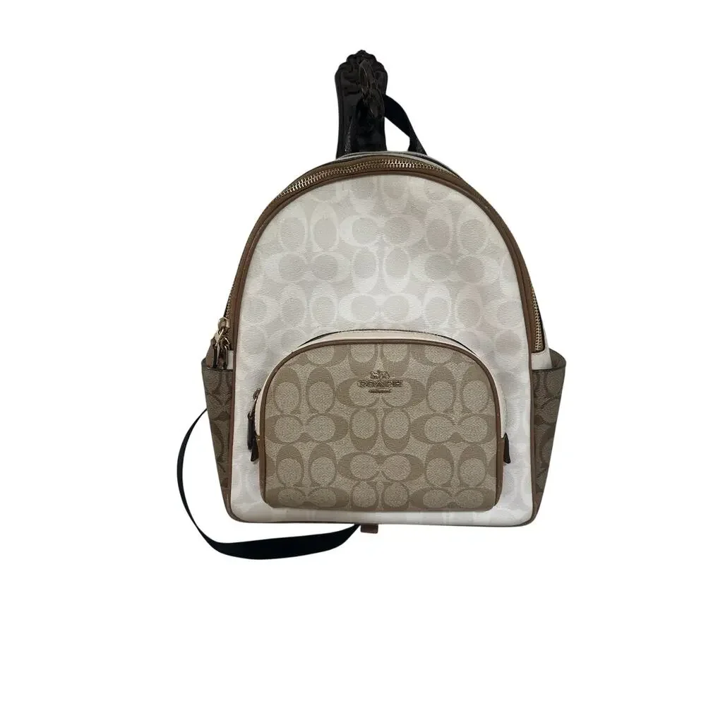 Coach Court Backpack in the blocked signature coated canvas #36